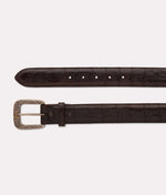 Lucchese Bootmake Ultra Belly Caiman Belt - Chocolate