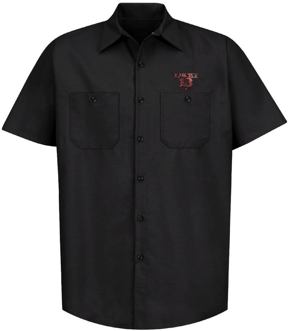 Lucky 13 Adrian Men’s Short Sleeve Workshirt By Lucky 13 Black – Lucky13apparel