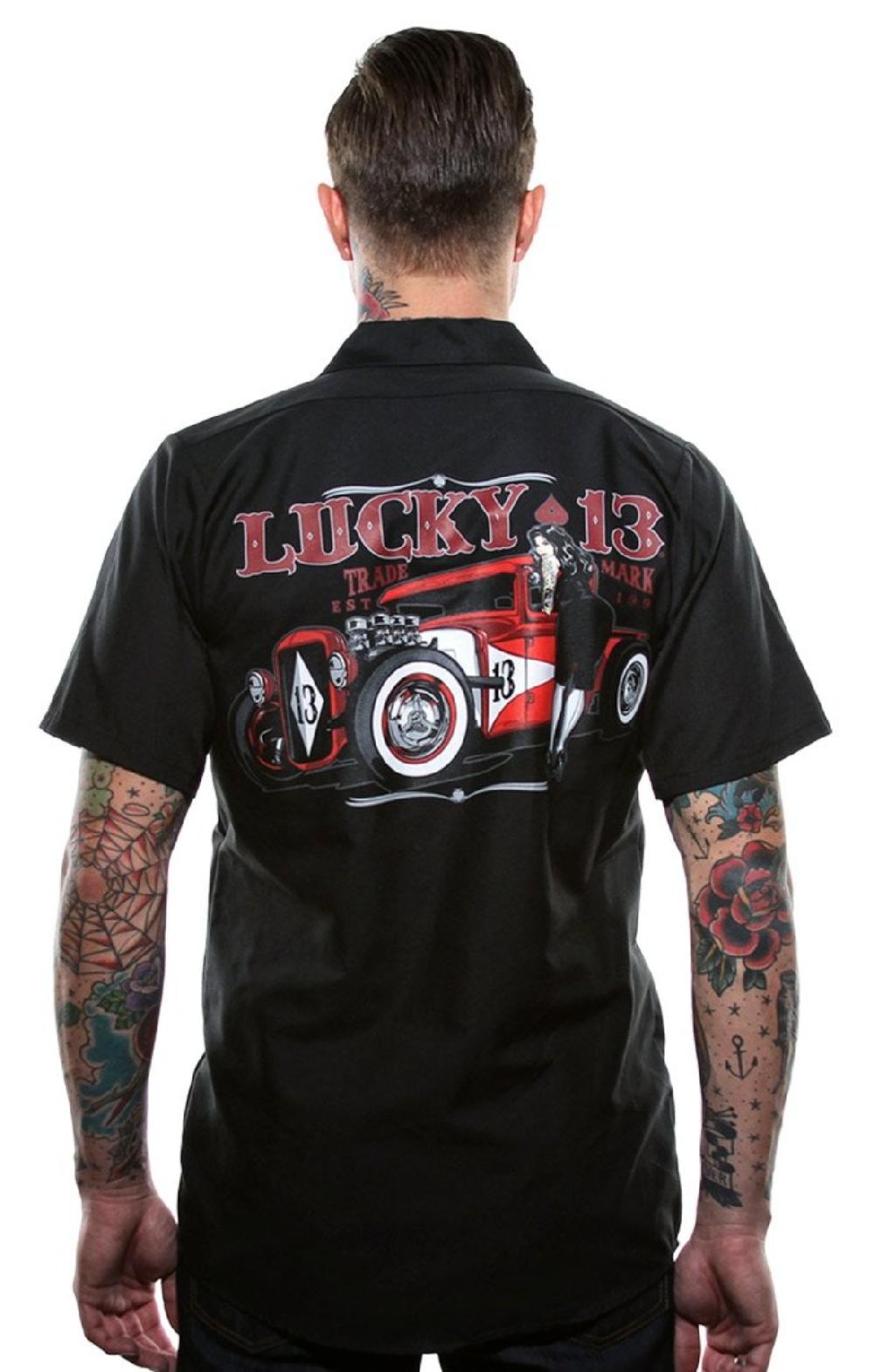 Lucky 13 Adrian Men’s Short Sleeve Workshirt By Lucky 13 Black – Lucky13apparel