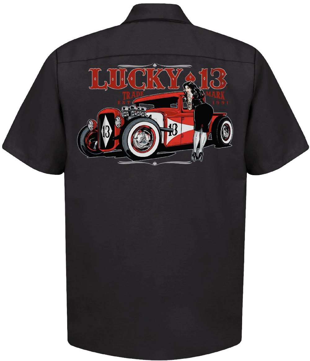 lucky 13 Adrian Men’s Short Sleeve Workshirt By Lucky 13 Black – Lucky13apparel