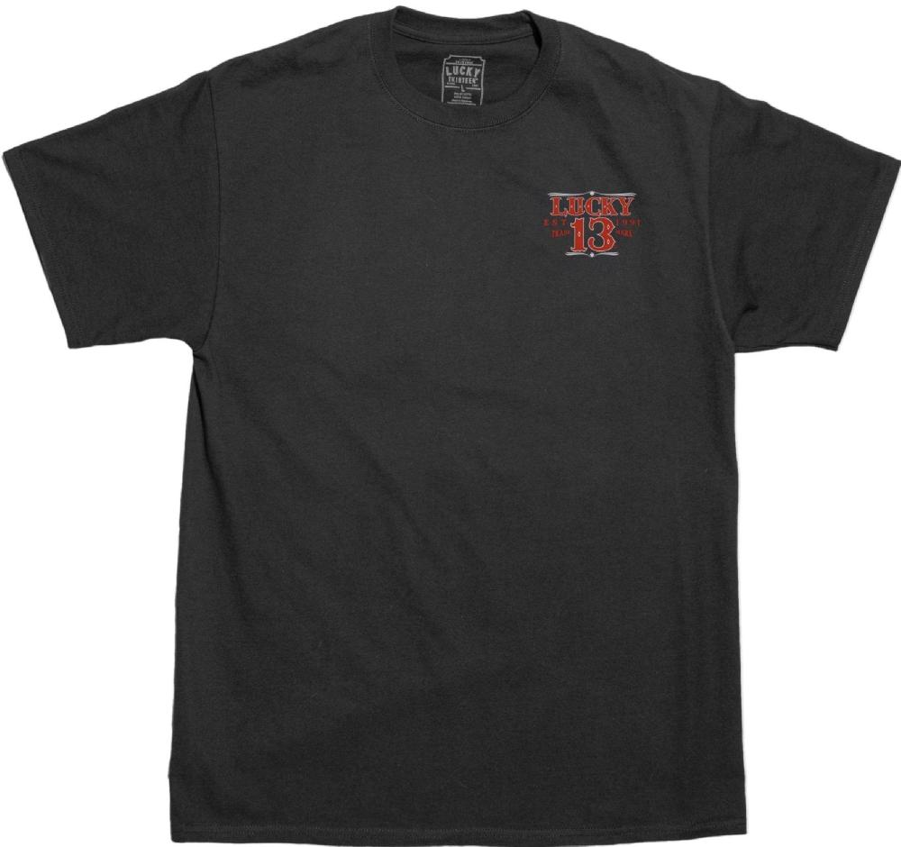 Lucky 13 Adrian Mens Short Sleeve Tee Shirt By Lucky 13 Black – Lucky13apparel