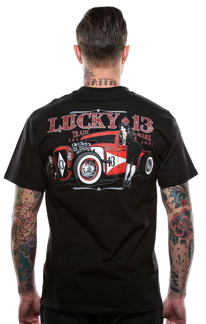 Lucky 13 Adrian Mens Short Sleeve Tee Shirt By Lucky 13 Black – Lucky13apparel