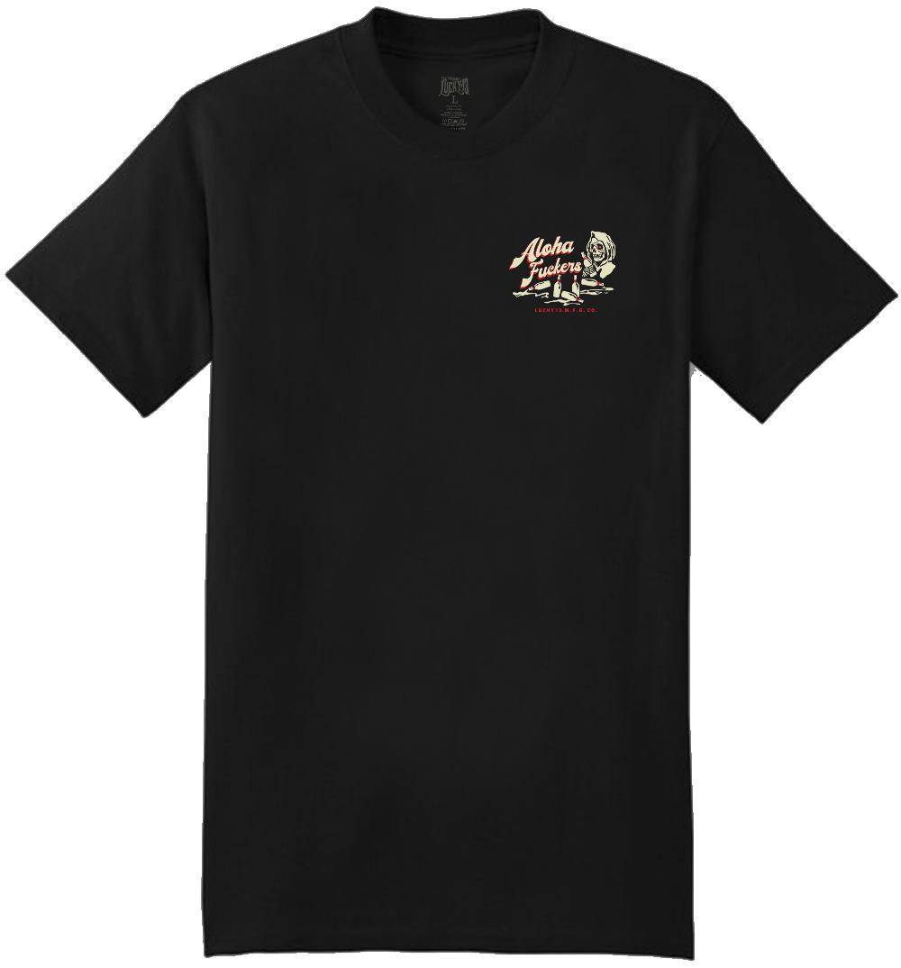 Lucky 13 ALOHA F**KERS Classic Fit Short Sleeve T-shirt Black – Lucky13apparel