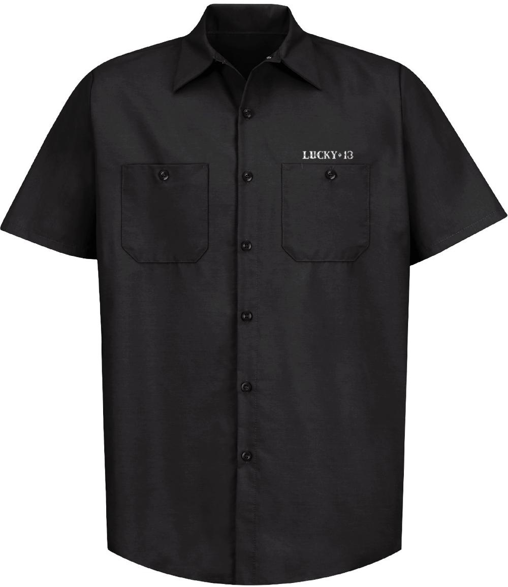 Lucky 13 American Original Men’s Short Sleeve Workshirt By Lucky 13 Black – Lucky13apparel