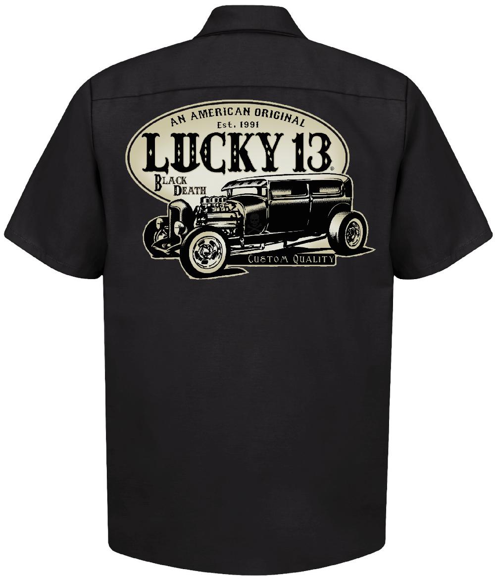 lucky 13 American Original Men’s Short Sleeve Workshirt By Lucky 13 Black – Lucky13apparel