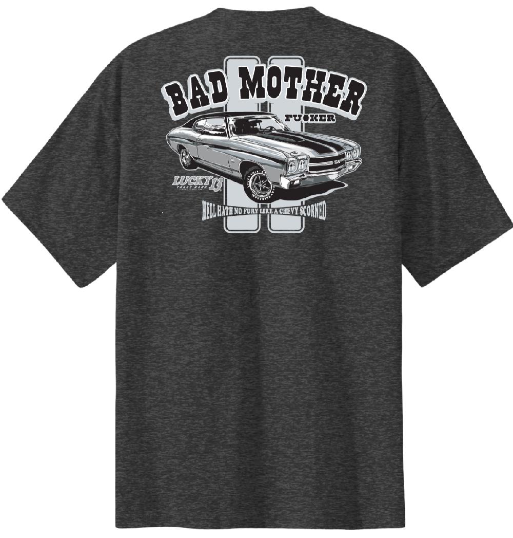 lucky 13 BAD MOFO Men’s Short Sleeve Tee Shirt By Lucky 13 Dark Heather Grey – Lucky13apparel