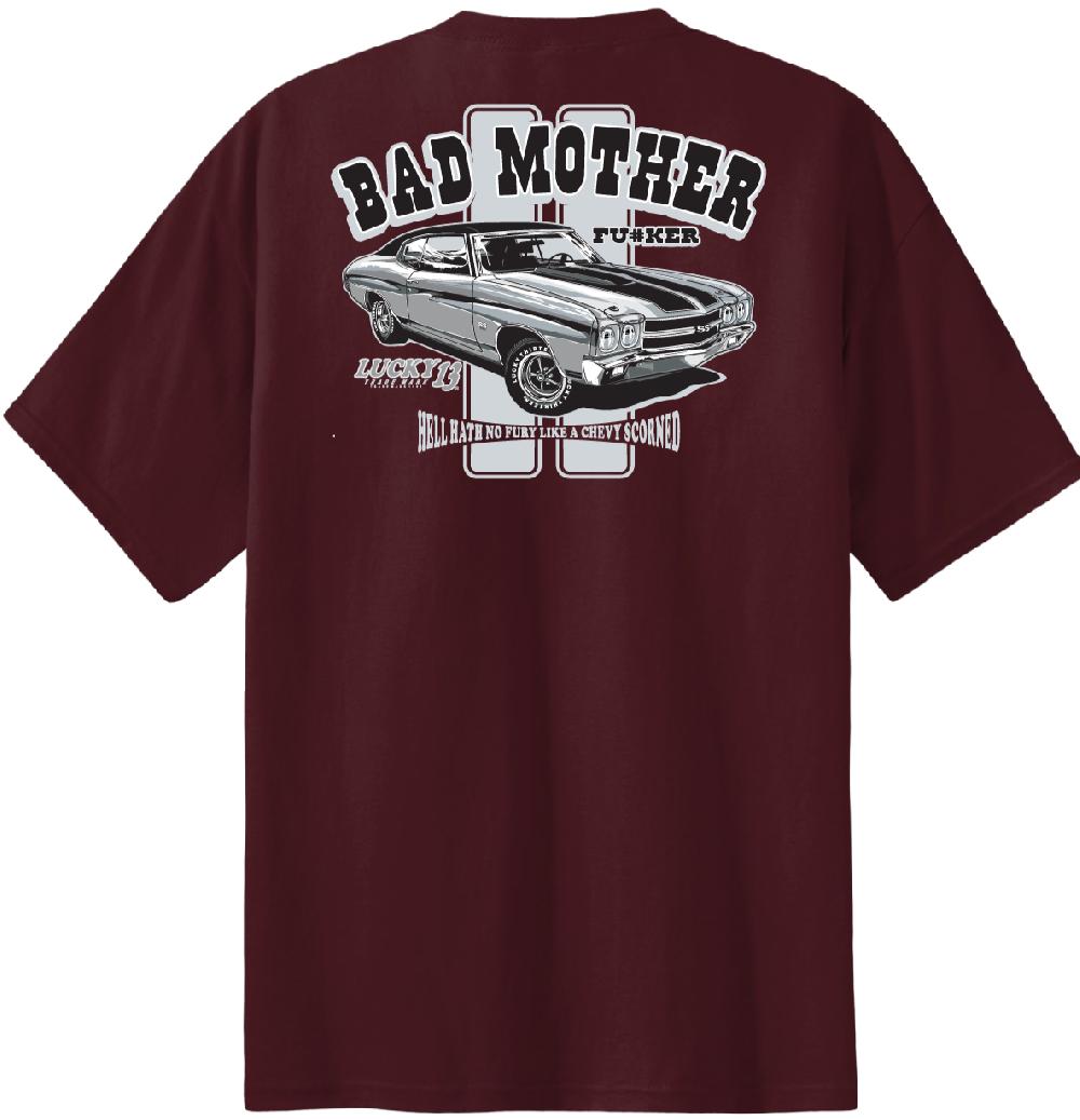 lucky 13 BAD MOFO Men’s Short Sleeve Tee Shirt By Lucky 13 Athletic Maroon New – Lucky13apparel