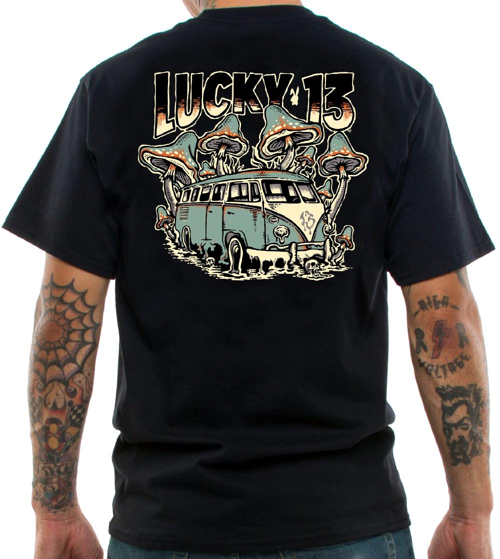 Lucky 13 BAD TRIPPIN Classic Fit Short Sleeve T-shirt Black – Lucky13apparel