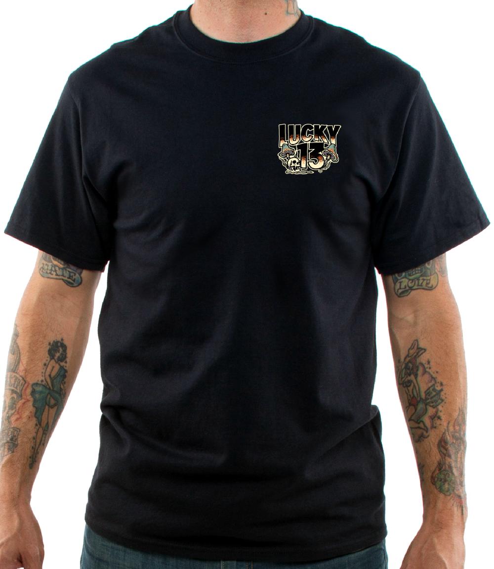 Lucky 13 BAD TRIPPIN Classic Fit Short Sleeve T-shirt Black – Lucky13apparel