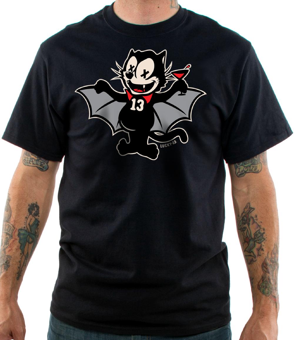 Lucky 13 BAT CAT Casual Fit Short Sleeve T-shirt Jet Black – Lucky13apparel