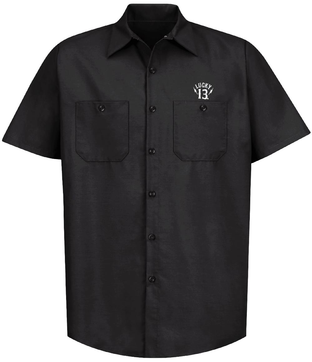 Lucky 13 Black Sin Men’s Short Sleeve Workshirt By Lucky 13 Black – Lucky13apparel