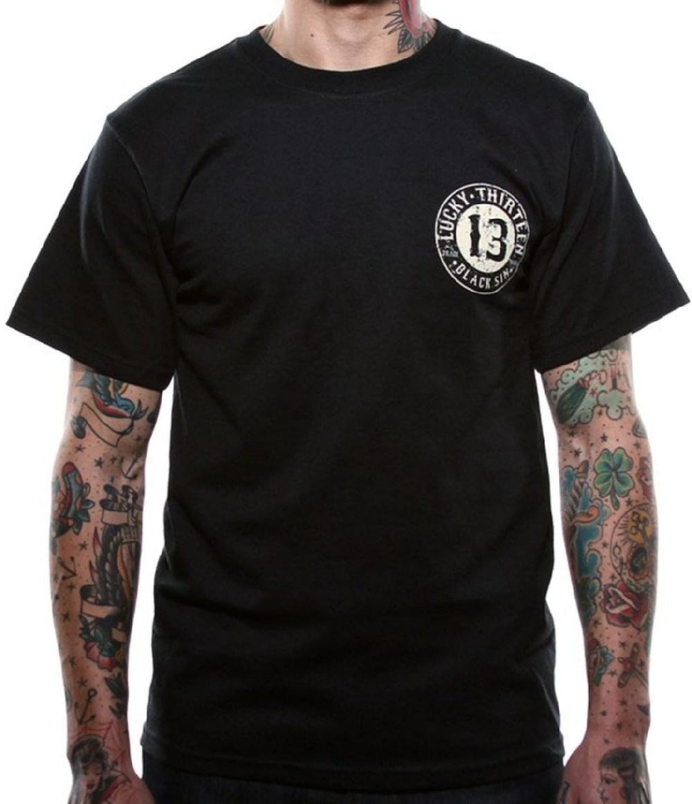 Lucky 13 Black Sin Mens Short Sleeve Tee Shirt By Lucky 13 Black – Lucky13apparel