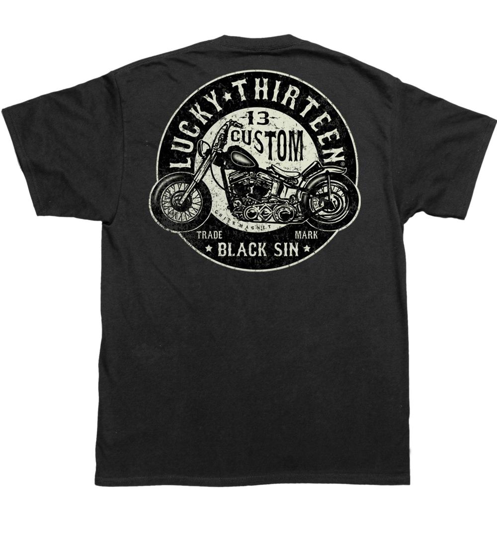 lucky 13 Black Sin Mens Short Sleeve Tee Shirt By Lucky 13 Black – Lucky13apparel