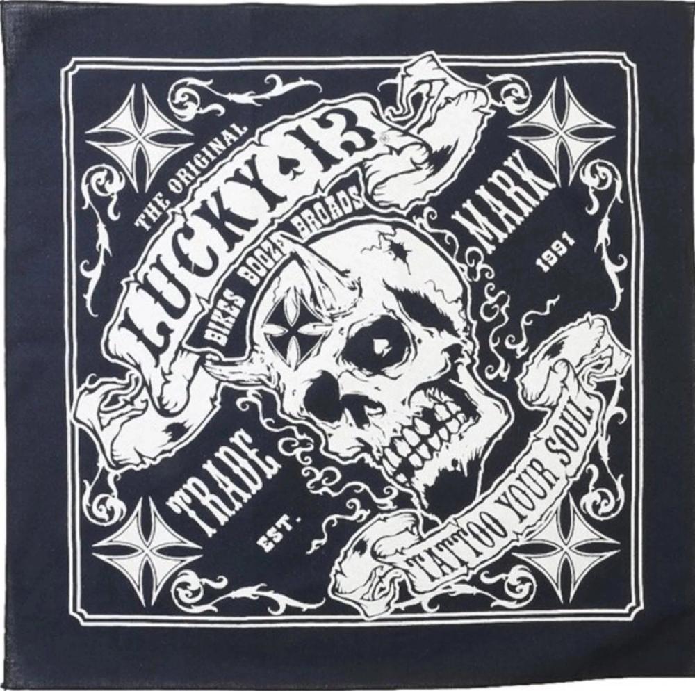 lucky 13 Booze Bikes Broads bandana Individual Piece Black – Lucky13apparel