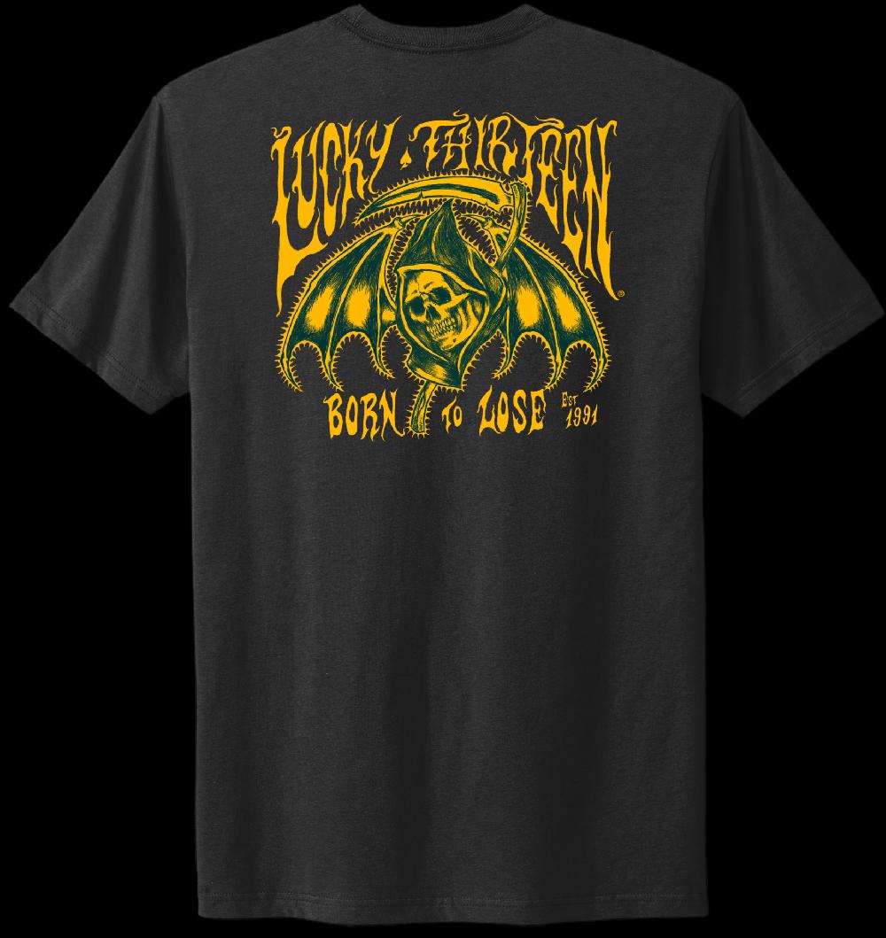 lucky 13 BORN TO REAP Casual Fit short sleeve t-shirt Jet Black – Lucky13apparel