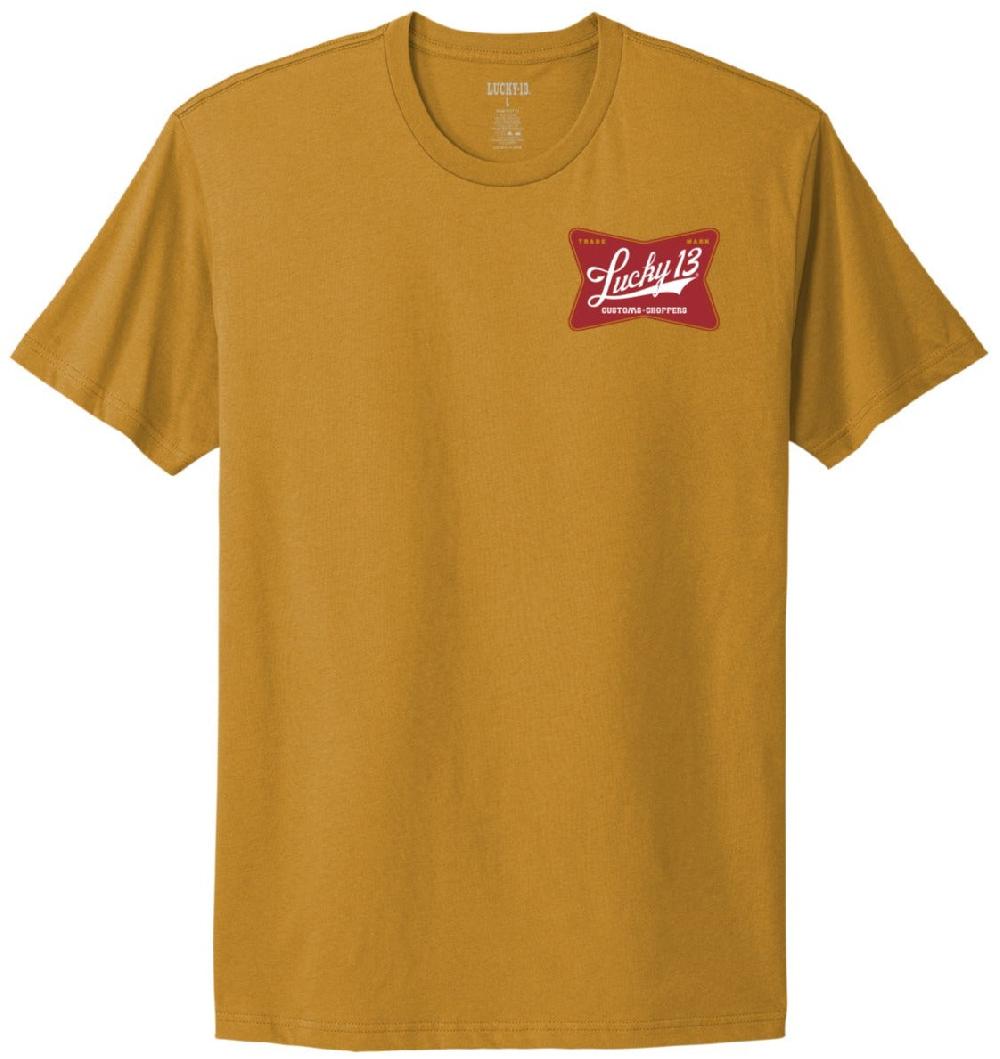 Lucky 13 CUSTOM LIFE Mens Comfort Tee Antique Gold – Lucky13apparel