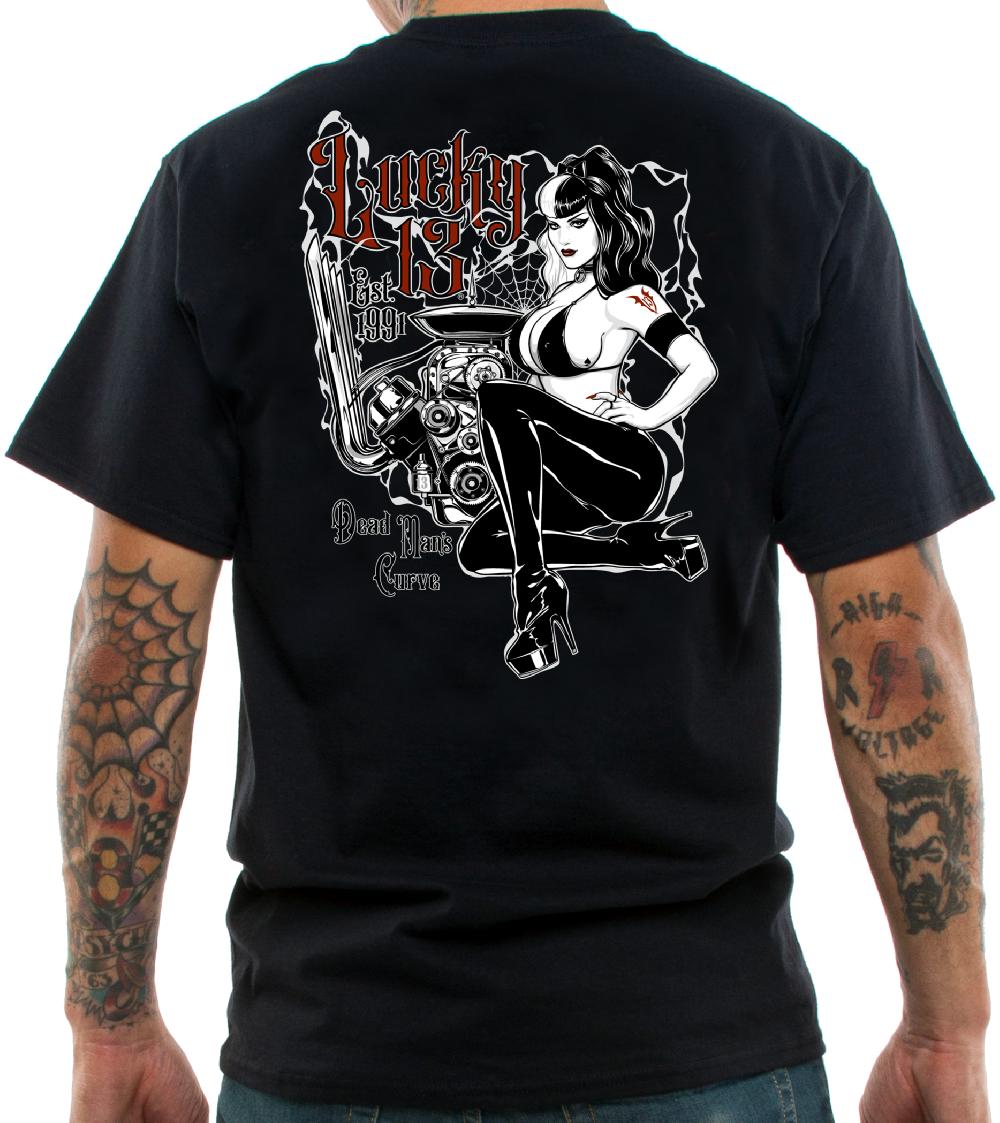 Lucky 13 DEAD MAN’S CURVE Casual Fit Short Sleeve T-shirt Jet Black – Lucky13apparel