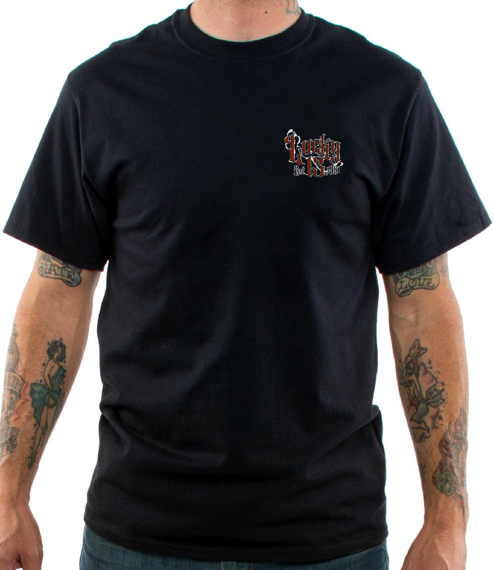 Lucky 13 DEAD MAN’S CURVE Casual Fit Short Sleeve T-shirt Jet Black – Lucky13apparel