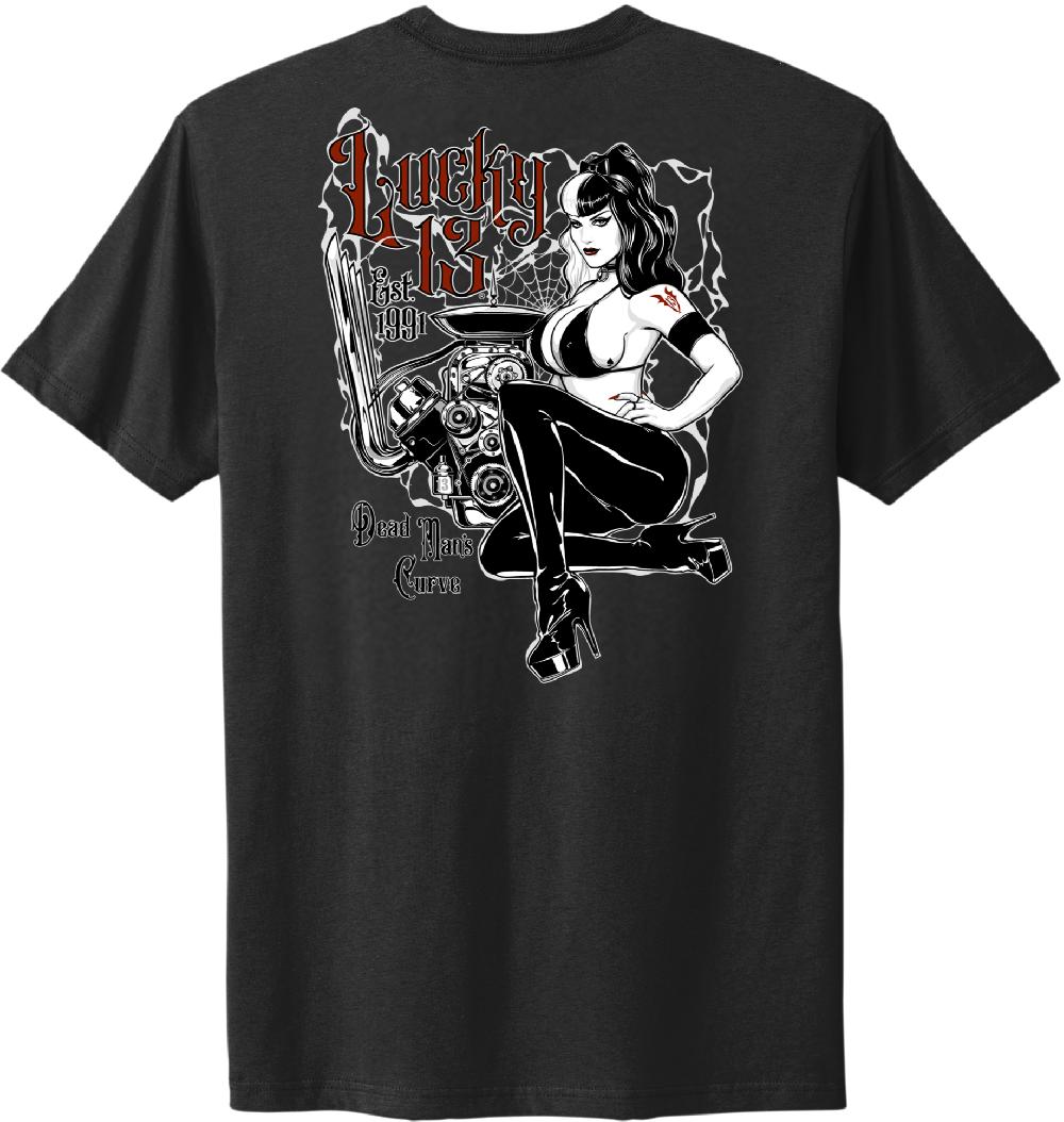 lucky 13 DEAD MAN’S CURVE Casual Fit short sleeve t-shirt Jet Black – Lucky13apparel