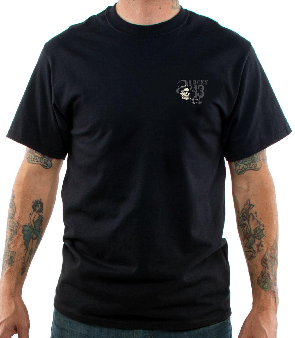 Lucky 13 DEAD RANCH Mens Short Sleeve Tee Shirt By Lucky 13 Black – Lucky13apparel