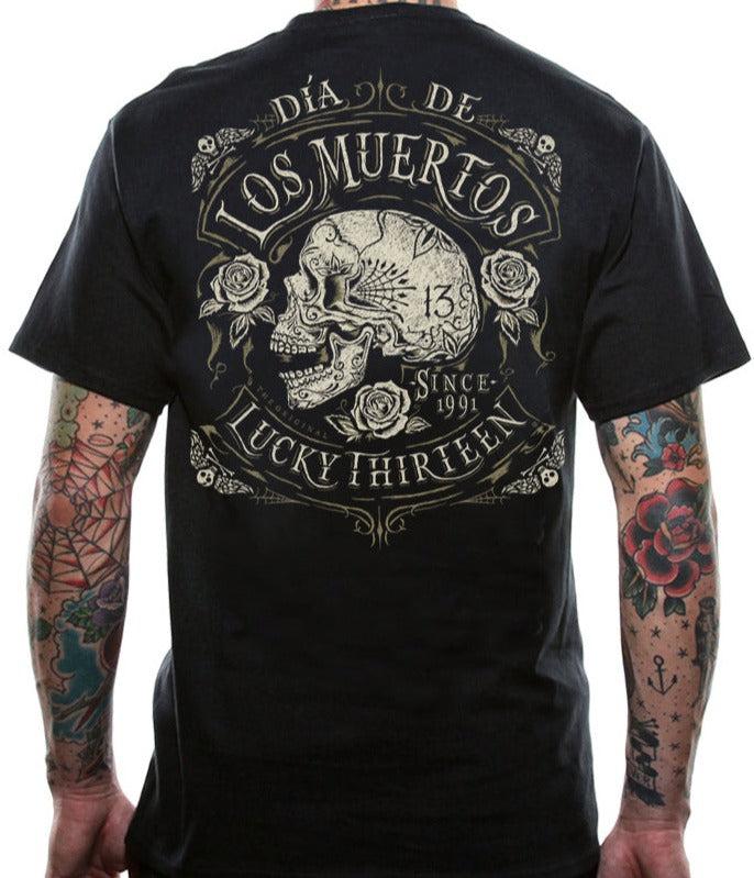 Lucky 13 DEAD SKULL Mens Short Sleeve Tee Shirt By Lucky 13 Black – Lucky13apparel