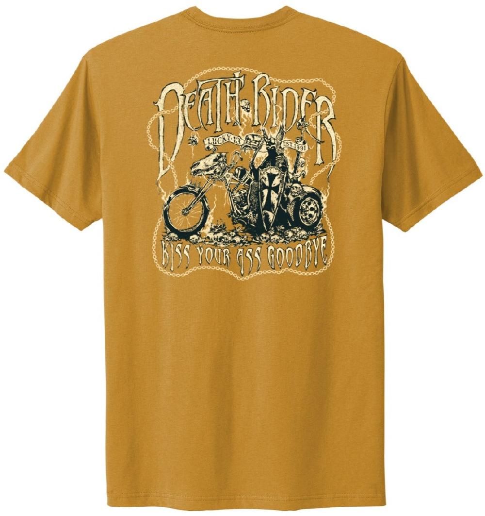lucky 13 DEATH RIDER mens comfort tee Antique Gold – Lucky13apparel