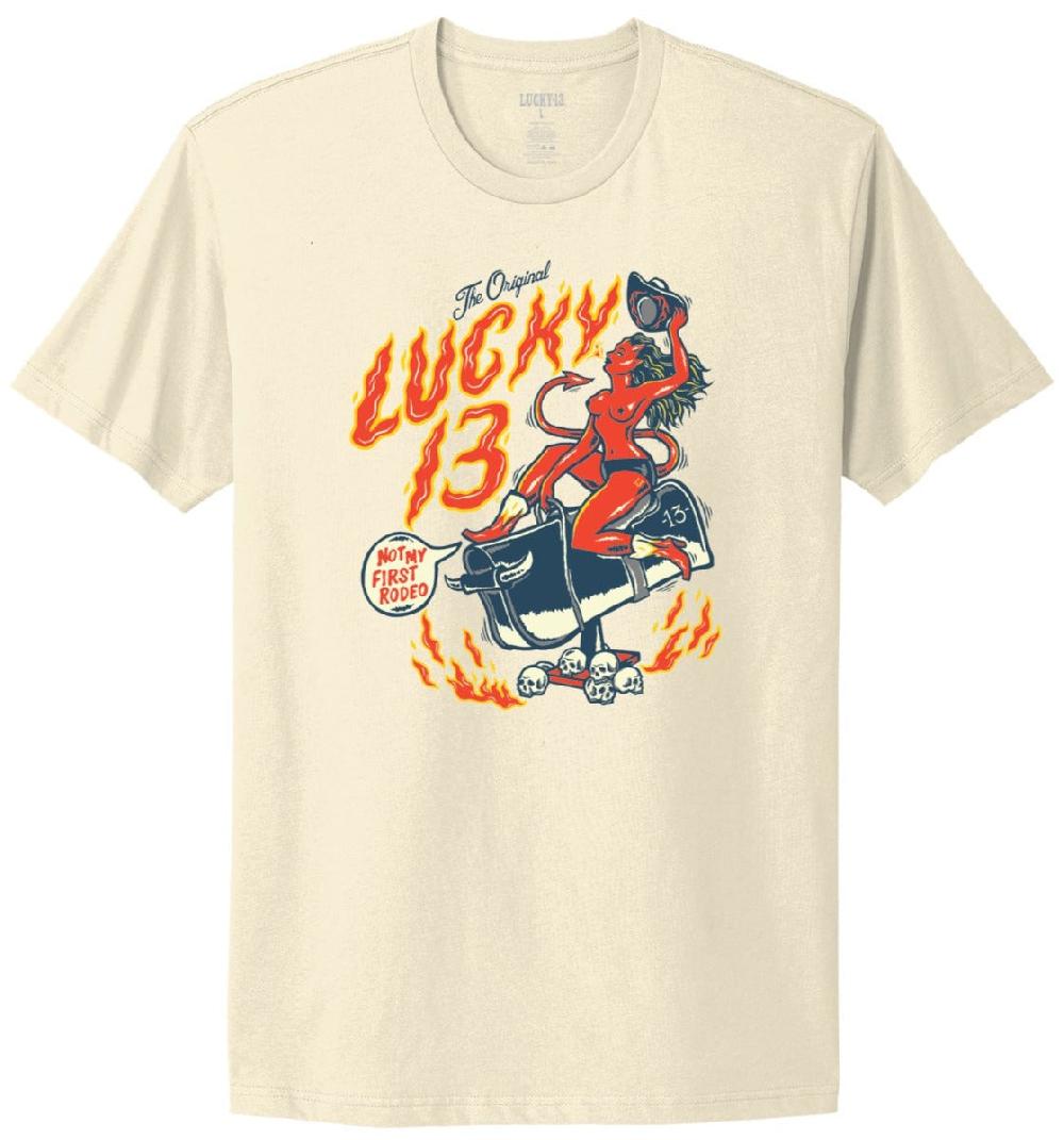 lucky 13 DEVIL GIRL mens comfort tee Natural – Lucky13apparel