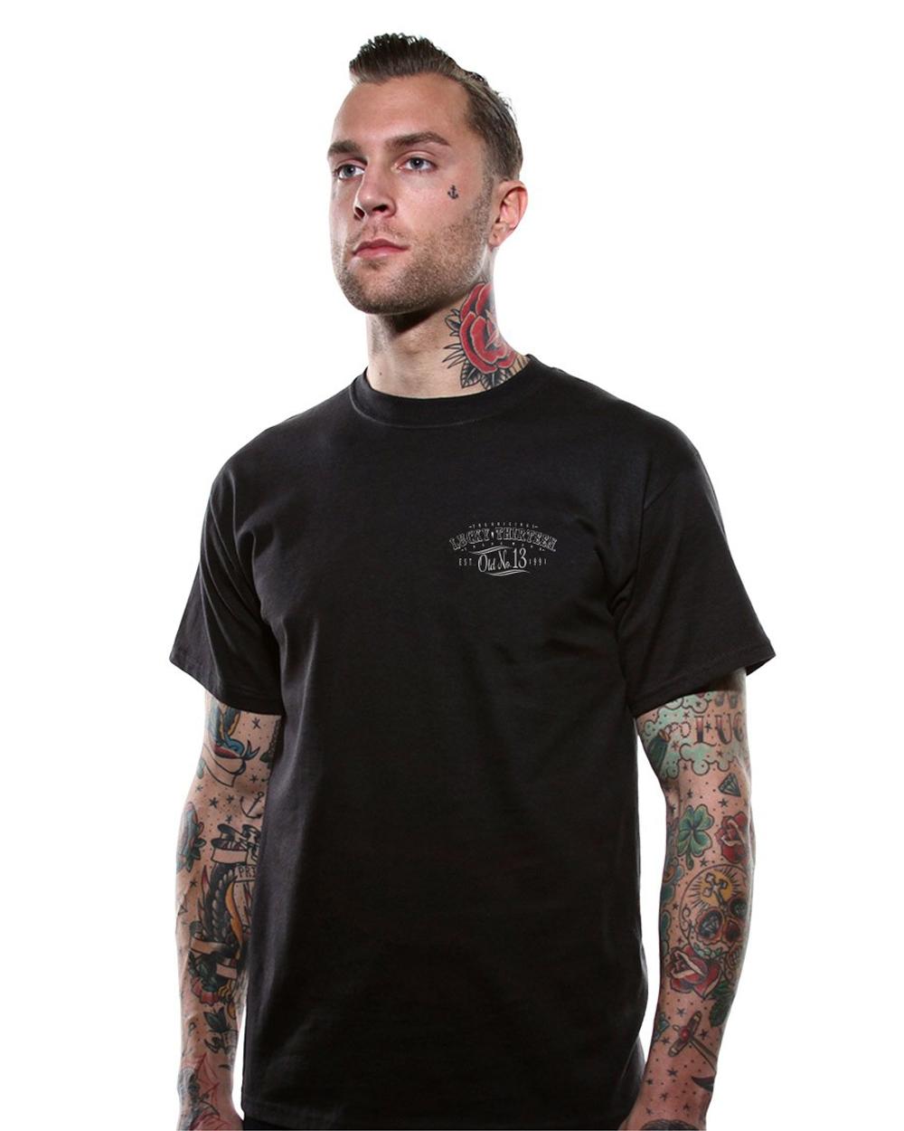 Lucky 13 DRAGGER Mens Short Sleeve Tee Shirt By Lucky 13 Black – Lucky13apparel