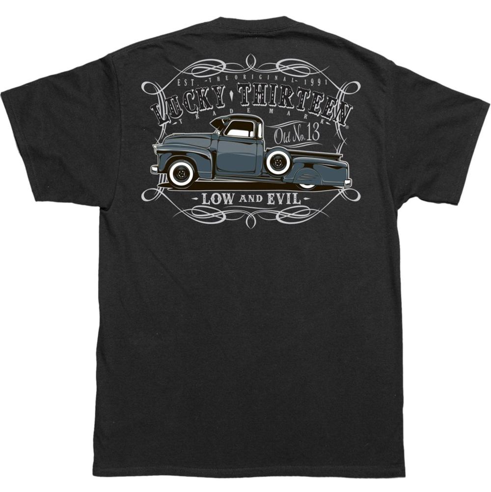 lucky 13 DRAGGER Mens Short Sleeve Tee Shirt By Lucky 13 Black – Lucky13apparel
