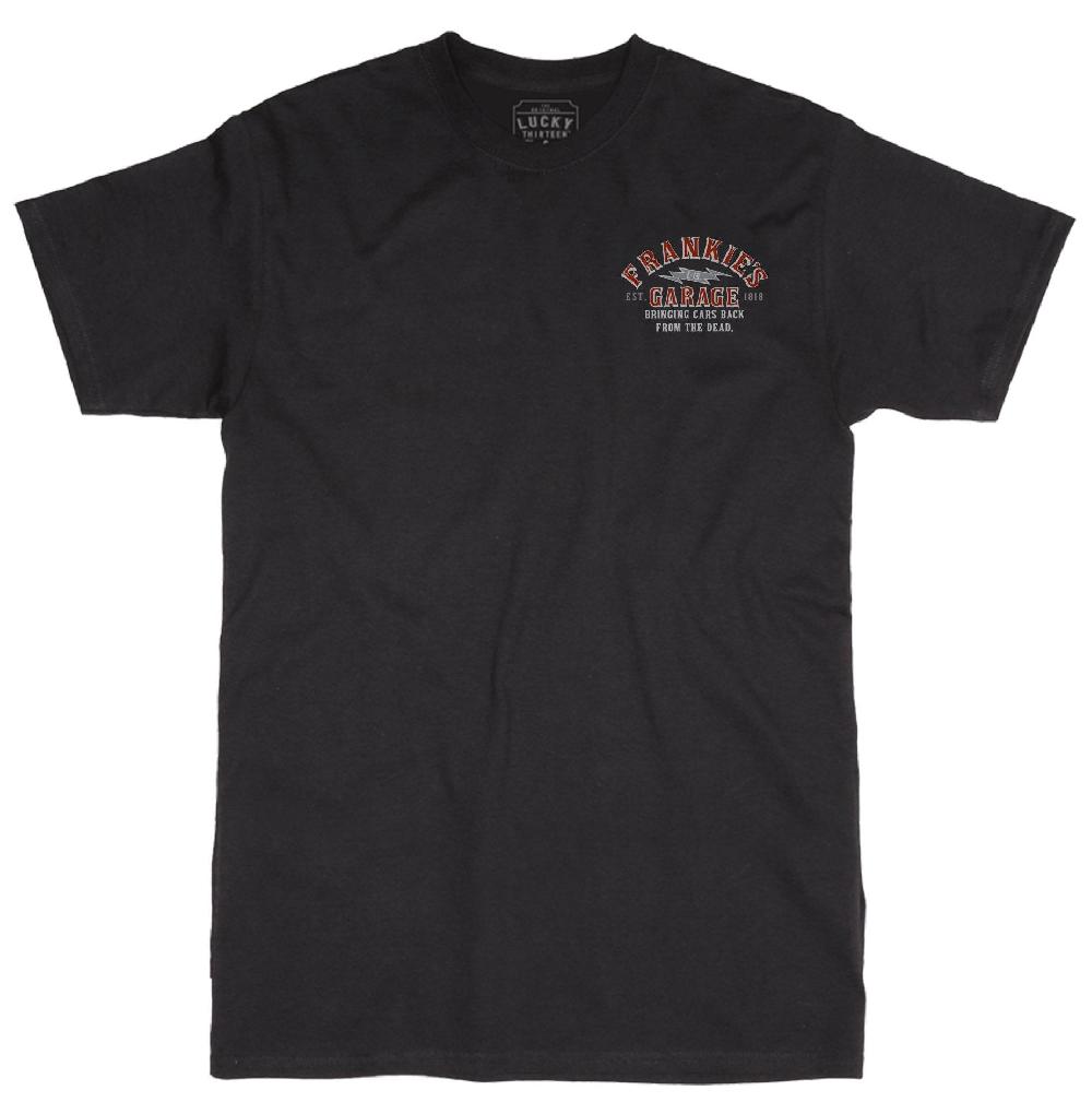 Lucky 13 FRANKIE’S GARAGE Mens Short Sleeve Tee Shirt By Lucky 13 Black – Lucky13apparel
