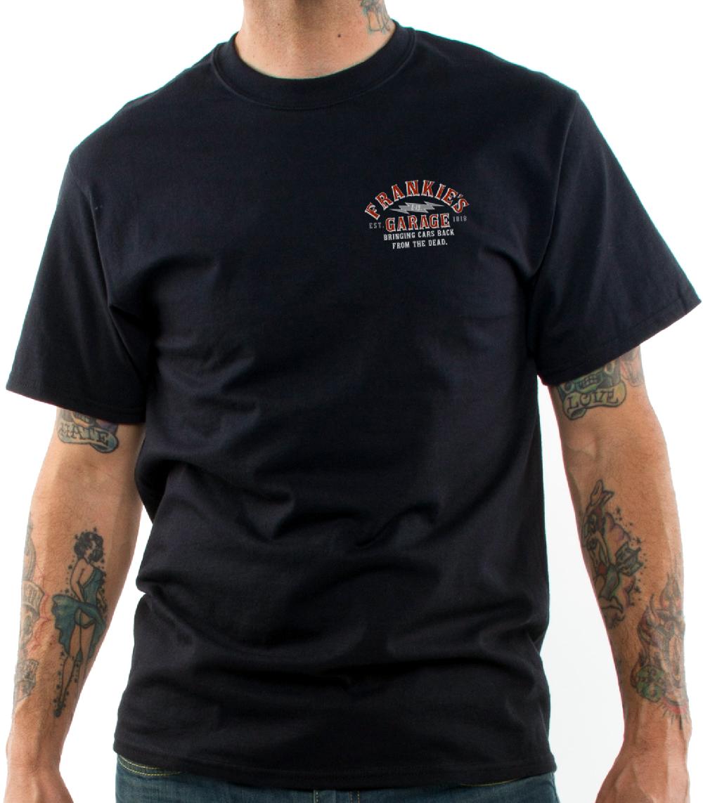 Lucky 13 FRANKIE’S GARAGE Mens Short Sleeve Tee Shirt By Lucky 13 Black – Lucky13apparel