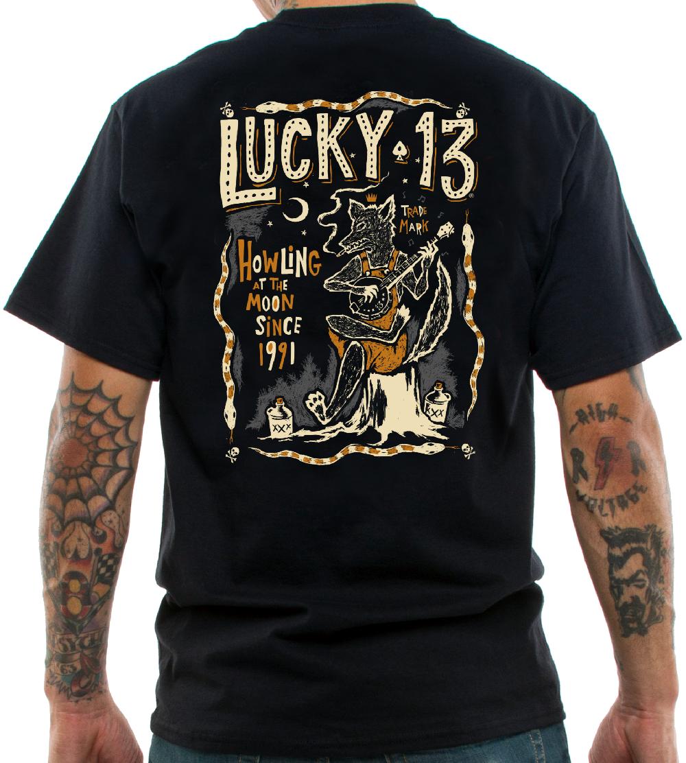Lucky 13 HOWLIN’ Mens Comfort Tee Black – Lucky13apparel