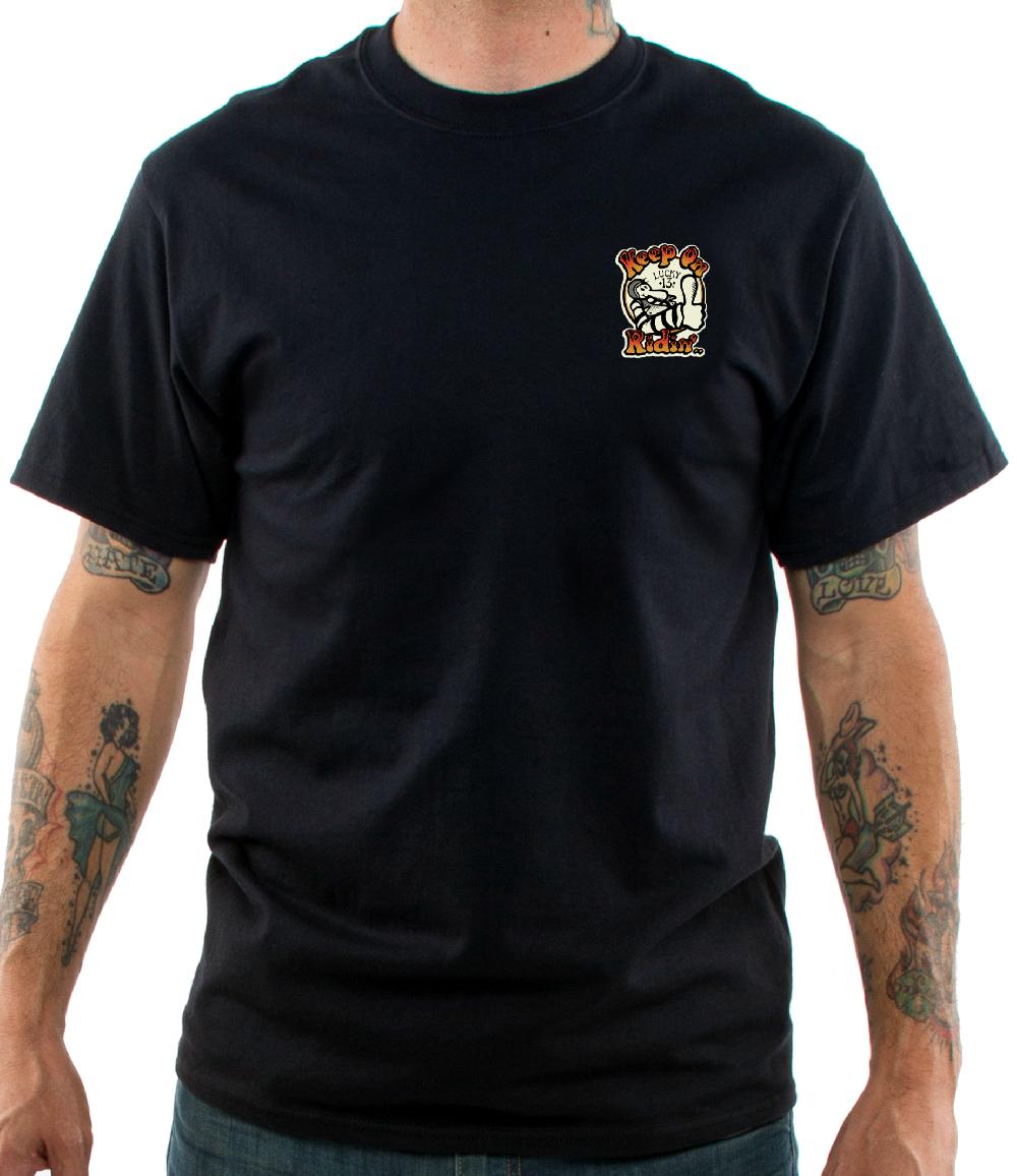 Lucky 13 KEEP ON RIDIN’ Men’s Short Sleeve Tee Shirt By Lucky 13 Black – Lucky13apparel