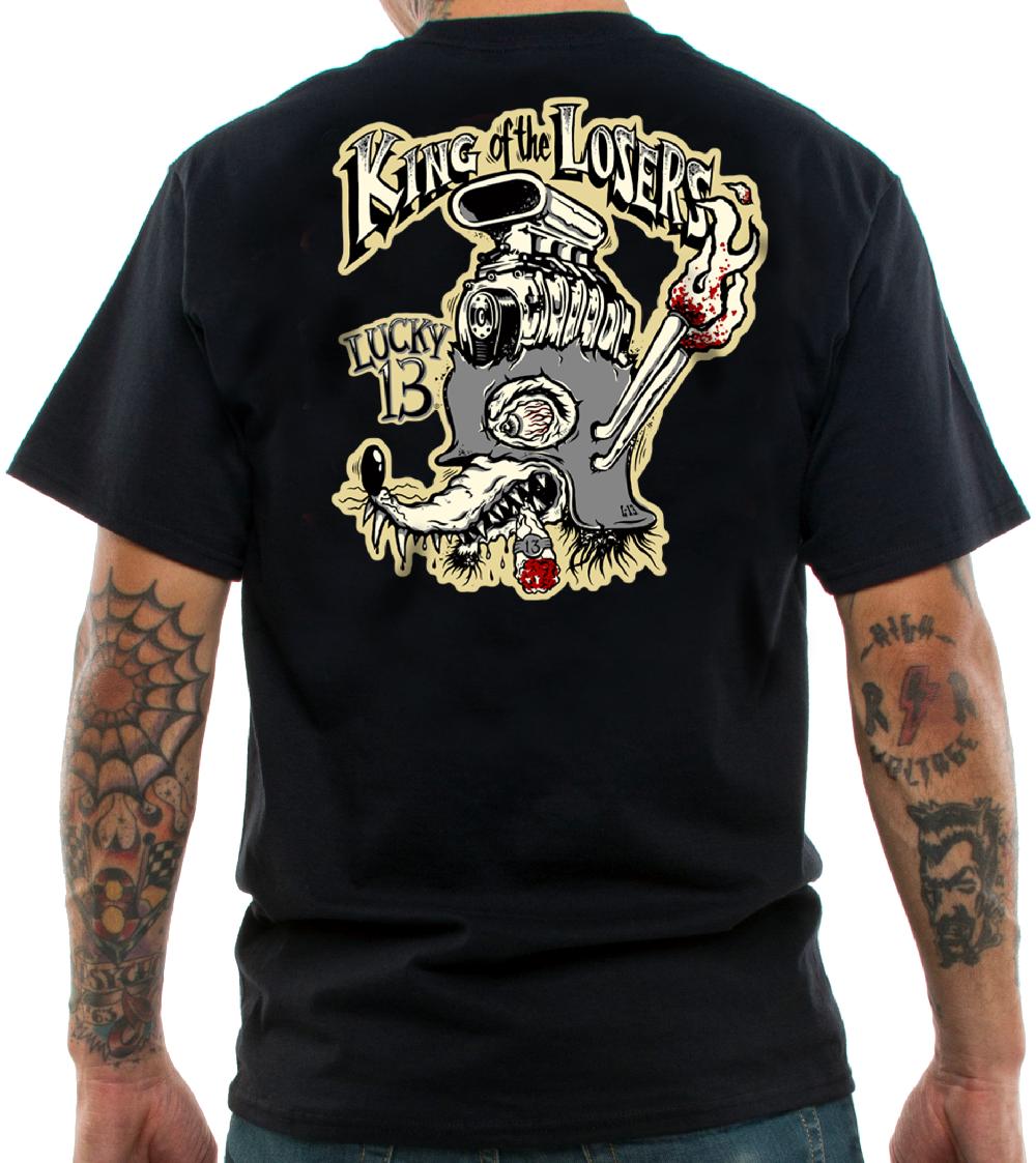 Lucky 13 KING OF LOSERS Men’s Short Sleeve Tee Shirt By Lucky 13 Black – Lucky13apparel