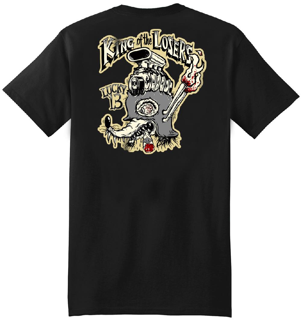 lucky 13 KING OF LOSERS Men’s Short Sleeve Tee Shirt By Lucky 13 Black – Lucky13apparel