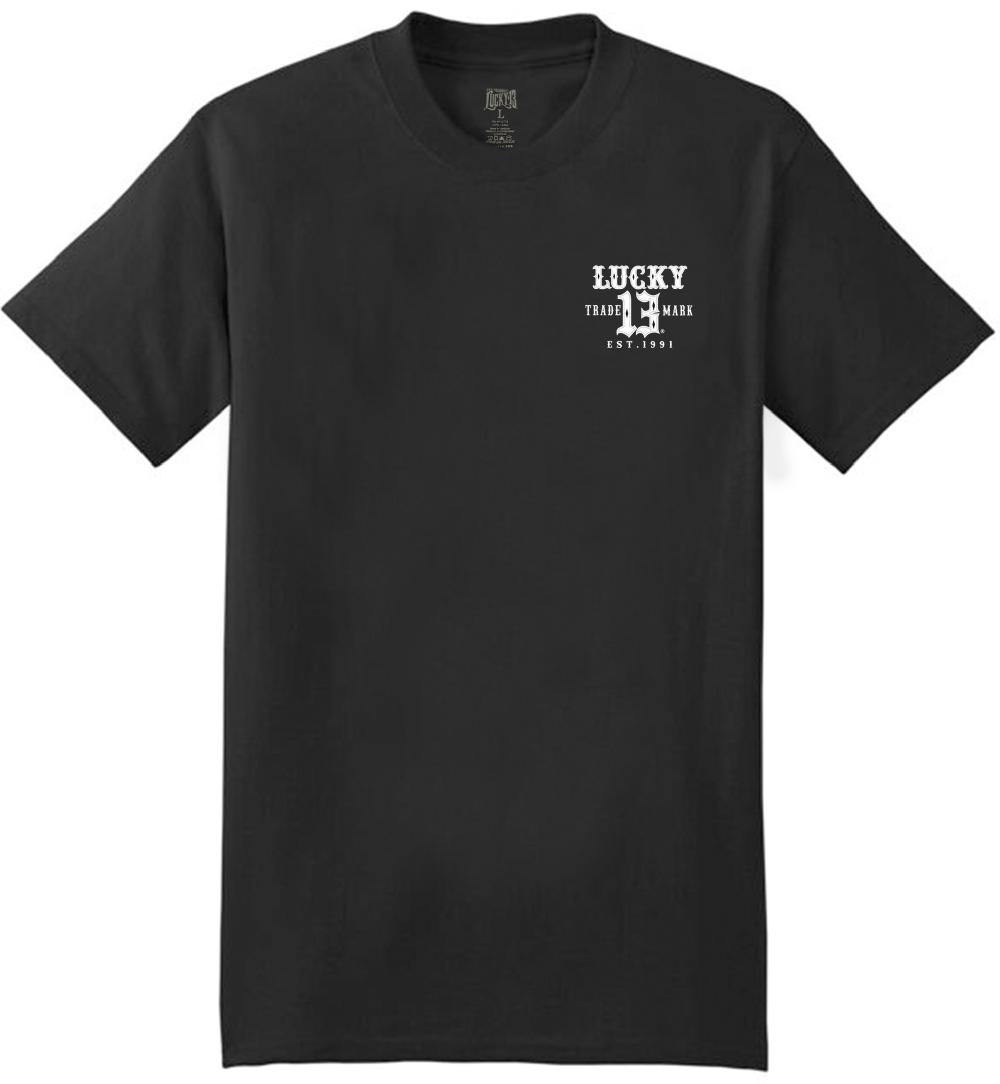 Lucky 13 KNIFE FIGHT Mens Short Sleeve Tee Shirt By Lucky 13 Black – Lucky13apparel