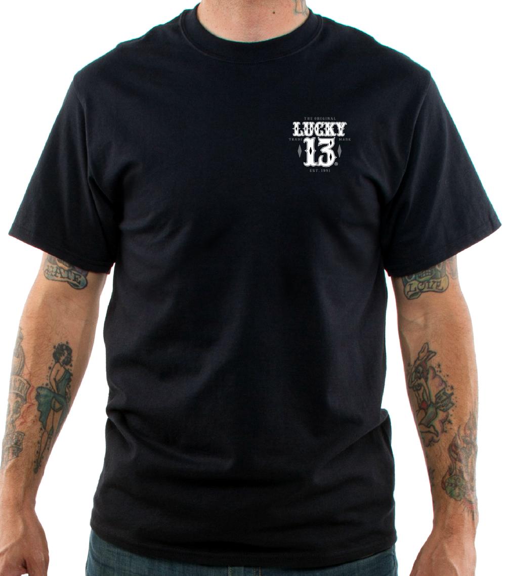 Lucky 13 KNIFE FIGHT Mens Short Sleeve Tee Shirt By Lucky 13 Black – Lucky13apparel