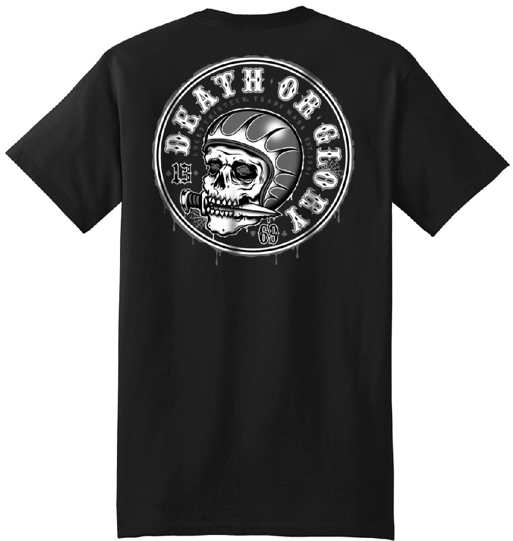 lucky 13 KNIFE FIGHT Mens Short Sleeve Tee Shirt By Lucky 13 Black – Lucky13apparel