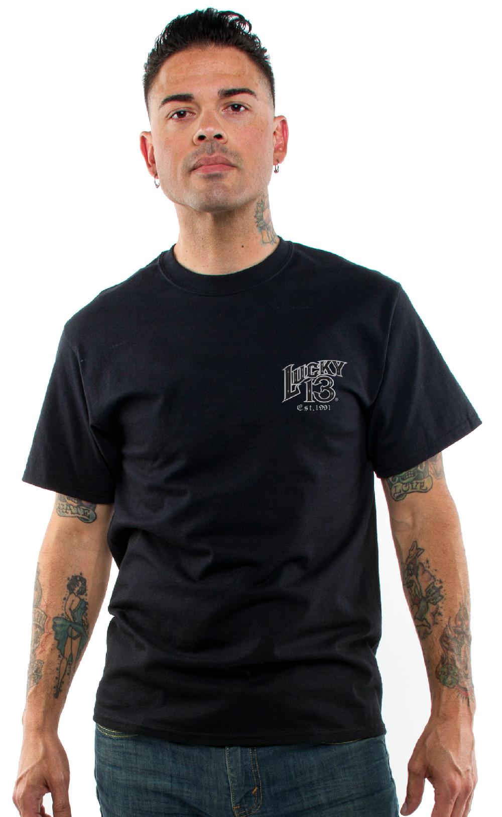 Lucky 13 LAST RIDE Mens Short Sleeve Tee Shirt By Lucky 13 Black – Lucky13apparel