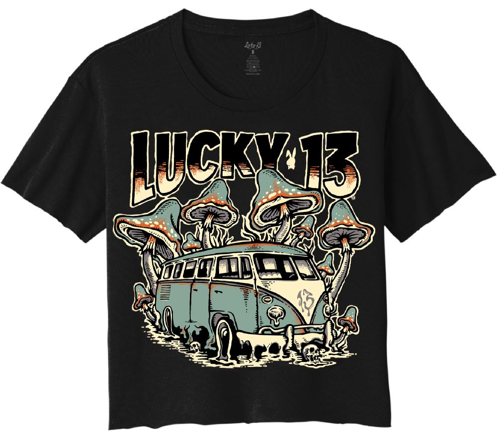 lucky 13 BAD TRIPPIN’ crop top Black – Lucky13apparel