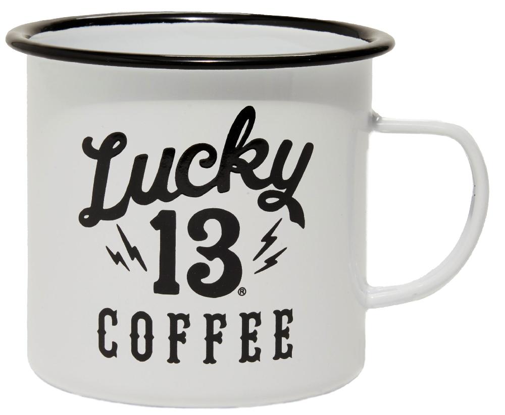 lucky 13 LUCKY 13 COFFEE MUG - SHOCKER LOGO 24 oz White – Lucky13apparel