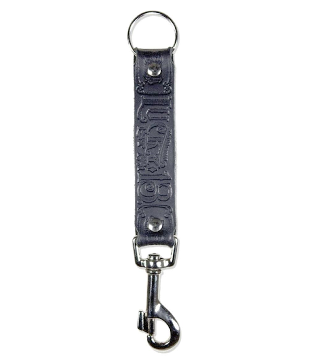 lucky 13 Lucky 13 MFG CO Leather Embossed Key Fob Key Clip and Keychain Black – Lucky13apparel