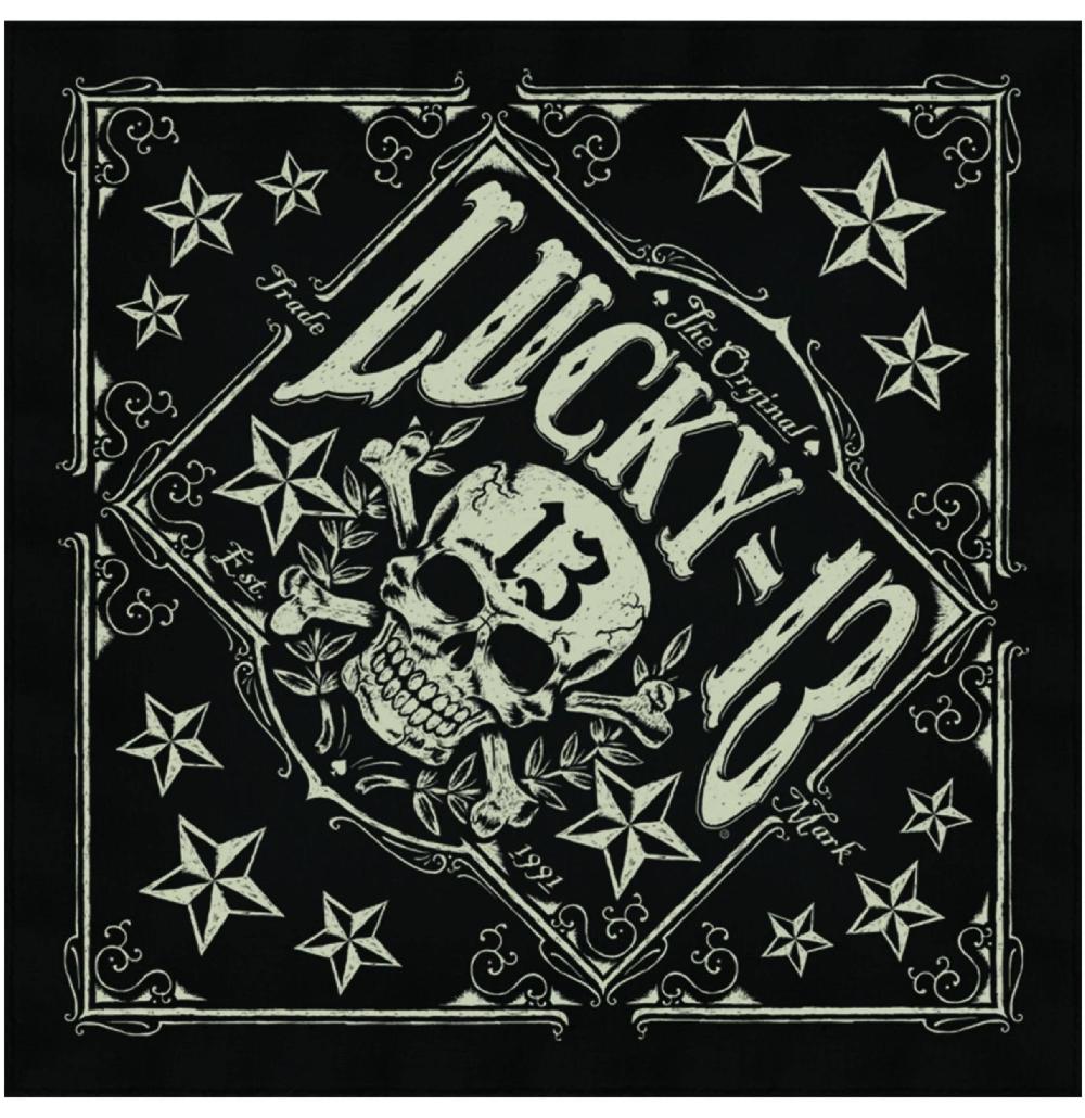 lucky 13 Lucky 13 Tombstone Bandana Individual Piece Black – Lucky13apparel