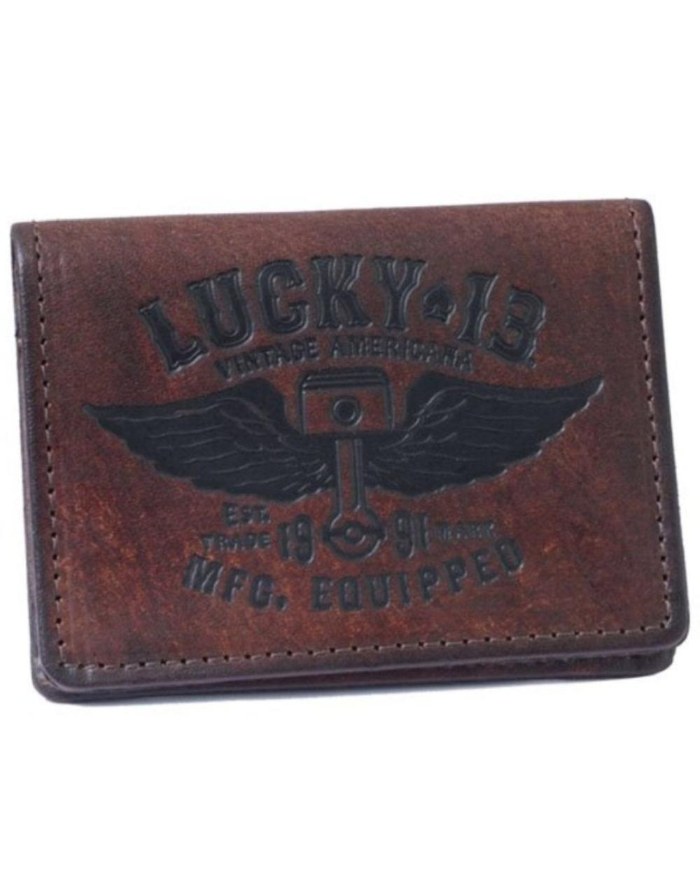 lucky 13 Lucky 13 Winged Piston Card Holder Antiqued – Lucky13apparel