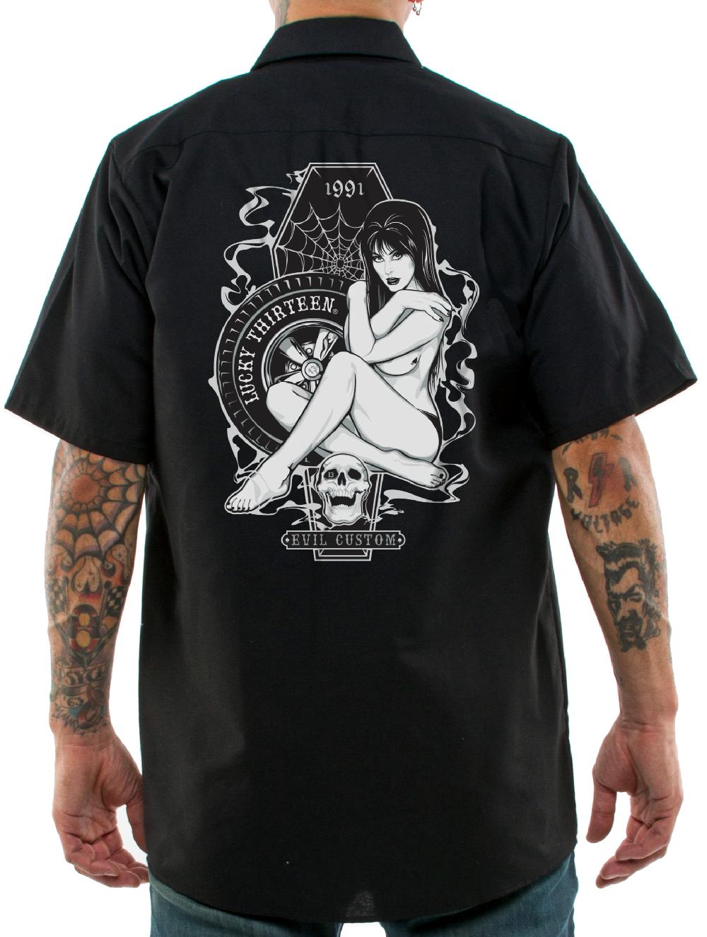 Lucky 13 MISS TRUST Men’s Short Sleeve Work Shirt By Lucky 13 Black – Lucky13apparel