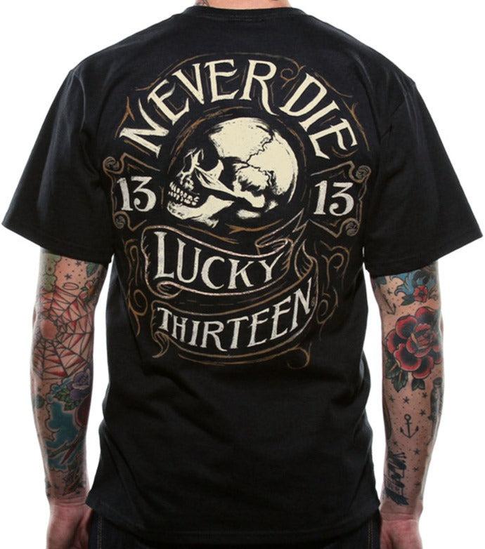 Lucky 13 Never Die Mens Short Sleeve Tee Shirt By Lucky 13 Black – Lucky13apparel