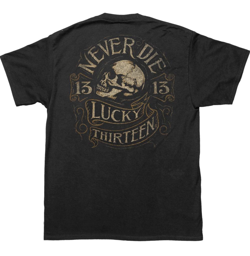 lucky 13 Never Die Mens Short Sleeve Tee Shirt By Lucky 13 Black – Lucky13apparel