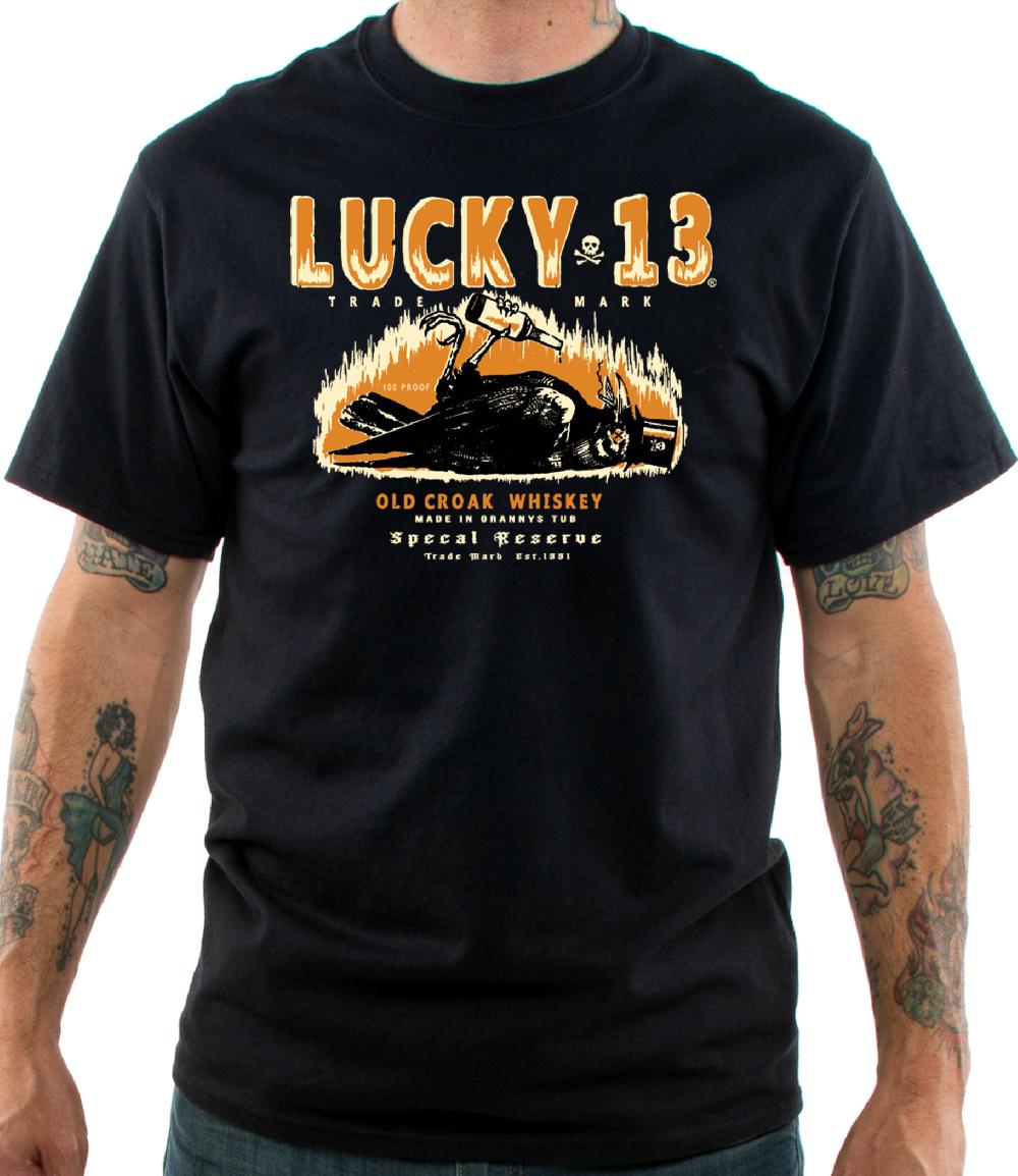 Lucky 13 OLD CROAK Mens Comfort Tee Black – Lucky13apparel