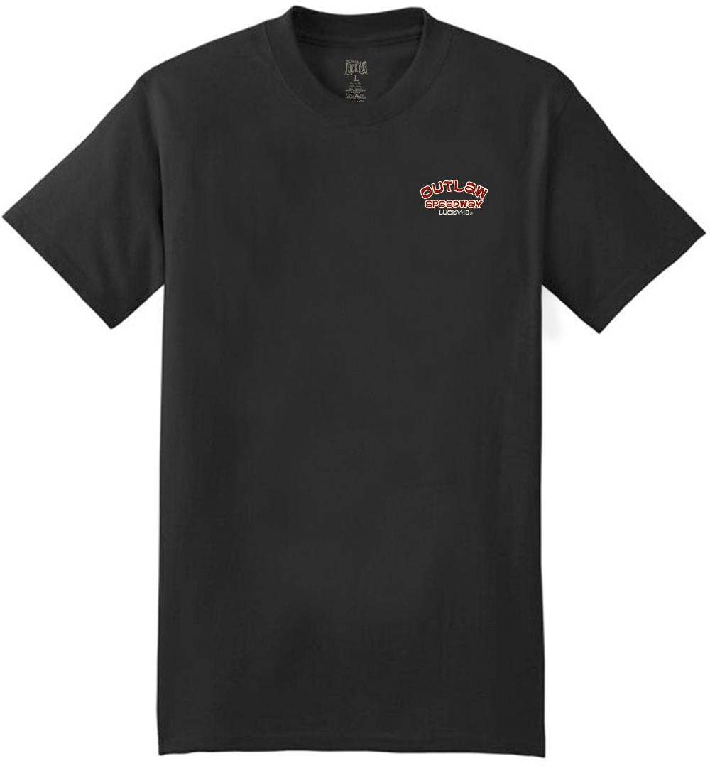 Lucky 13 OUTLAW SPEEDWAY Men’s Short Sleeve Tee Shirt By Lucky 13 Black – Lucky13apparel