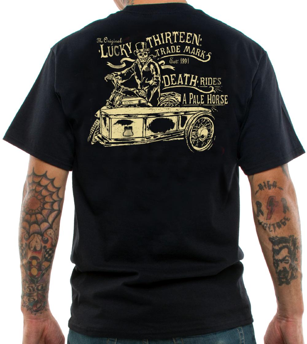 Lucky 13 PALE HORSE Men’s Short Sleeve Tee Shirt By Lucky 13 Black – Lucky13apparel